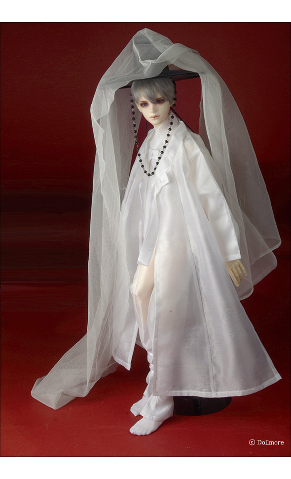 Glamor Model M Size - Azrael Hanbok Set (White)