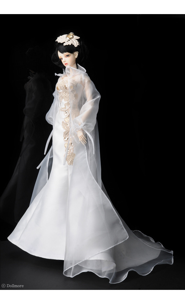 Model F - Gold Crystal Dress (White)[B6]