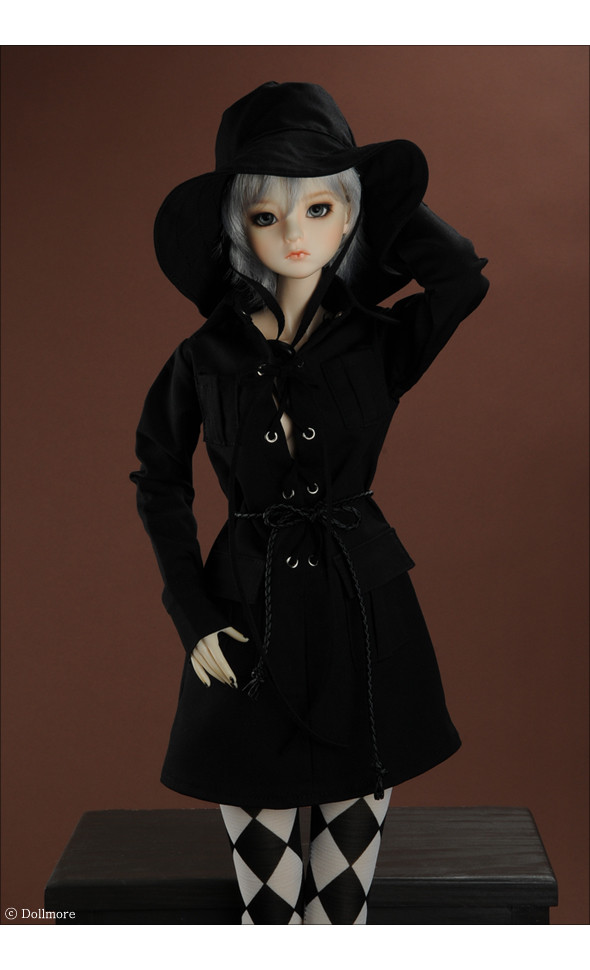 Model F - Hamo One-piece & Hat Set (Black)[B5]