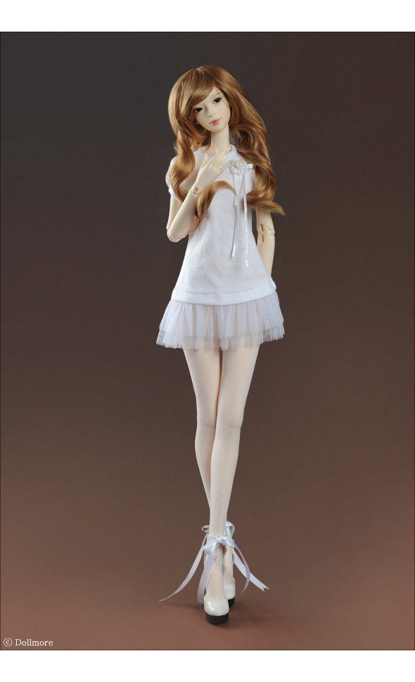 Model F - Nemamsok Mini Dress (White)[B5]