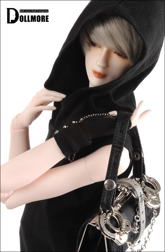 Model M Size - Simple Hood Sleeveless T (Black)