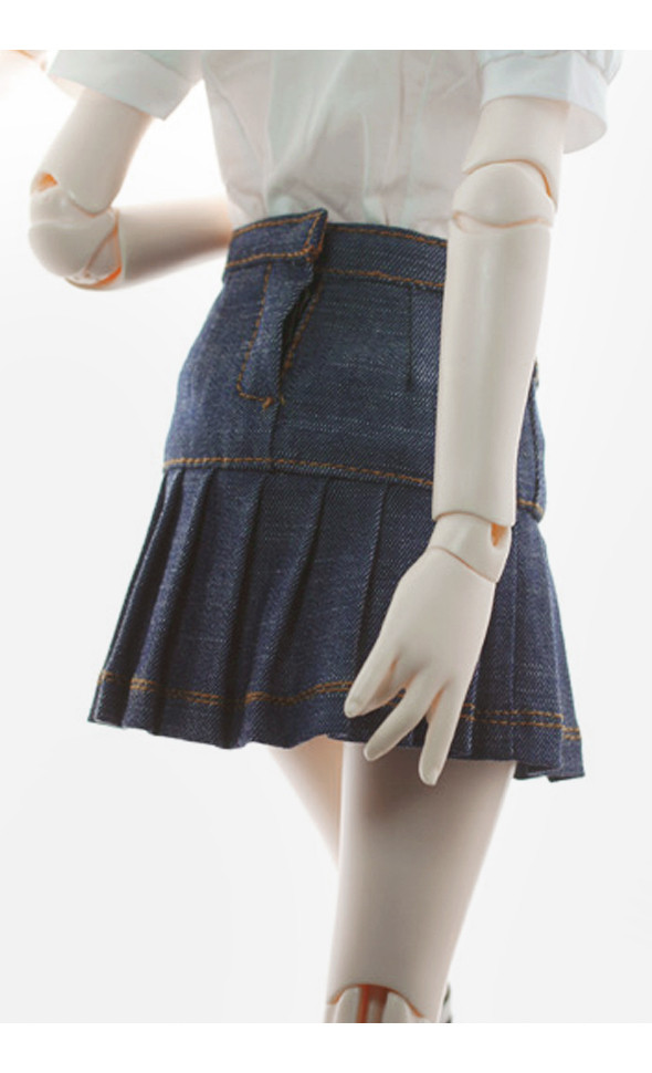 MSD - Buckle Jean Skirt (Blue)[A6-3-4]