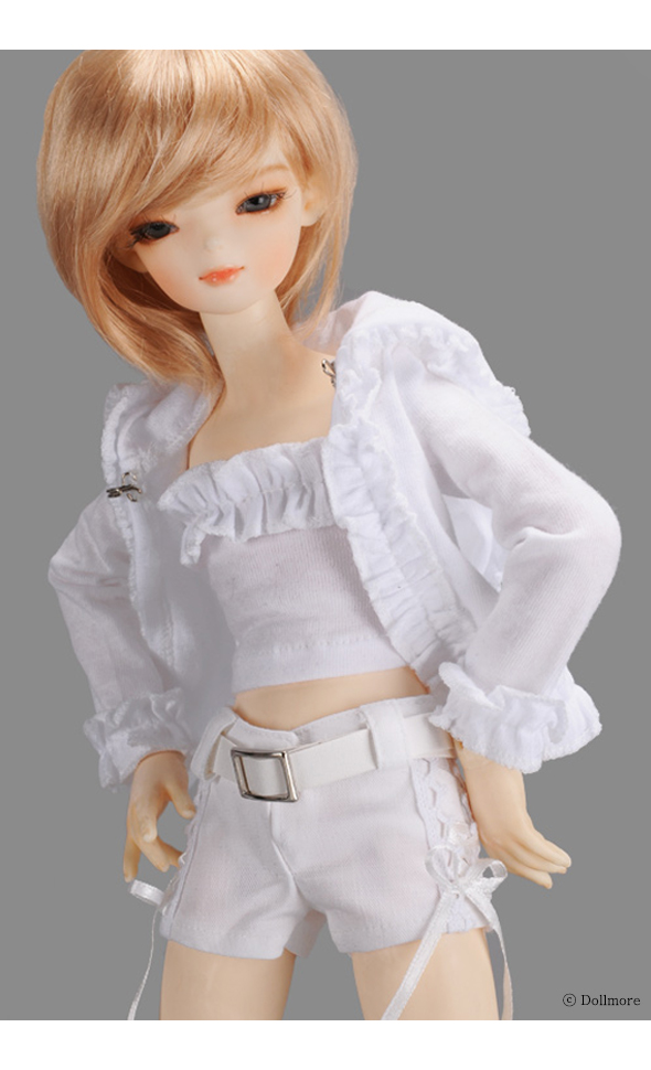 MSD - Frillnara Cardigan Set (White)