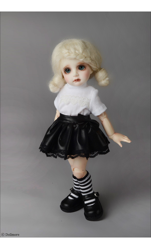 Dear Doll Size - Ashlyn Leather Skirt (Black)