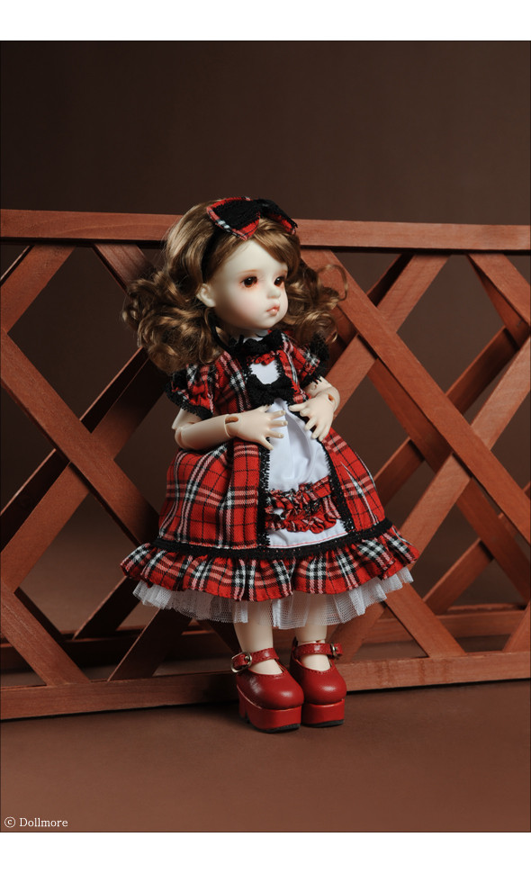 Dear Doll Size - Bebe Bongbong Dress Set (Red Check)