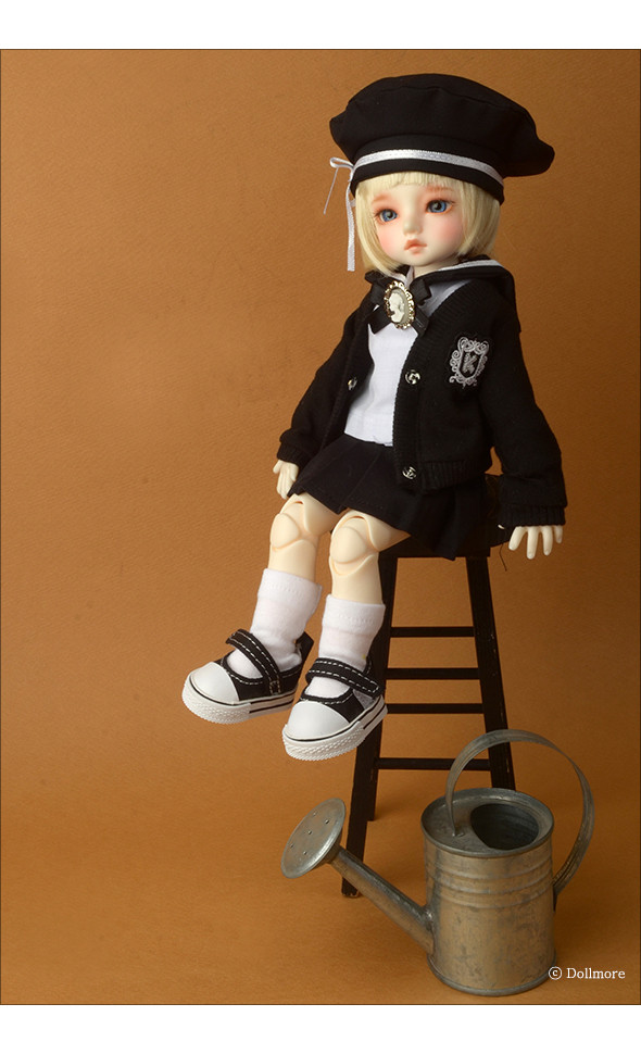 Dear Doll Size - Cardigan + Sailor Fashion For Girl (Black)