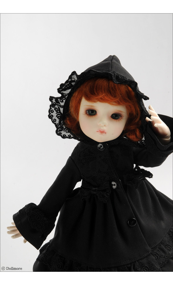 Dear Doll Size - Coco Lacy Hood Coat (Black)[K7]