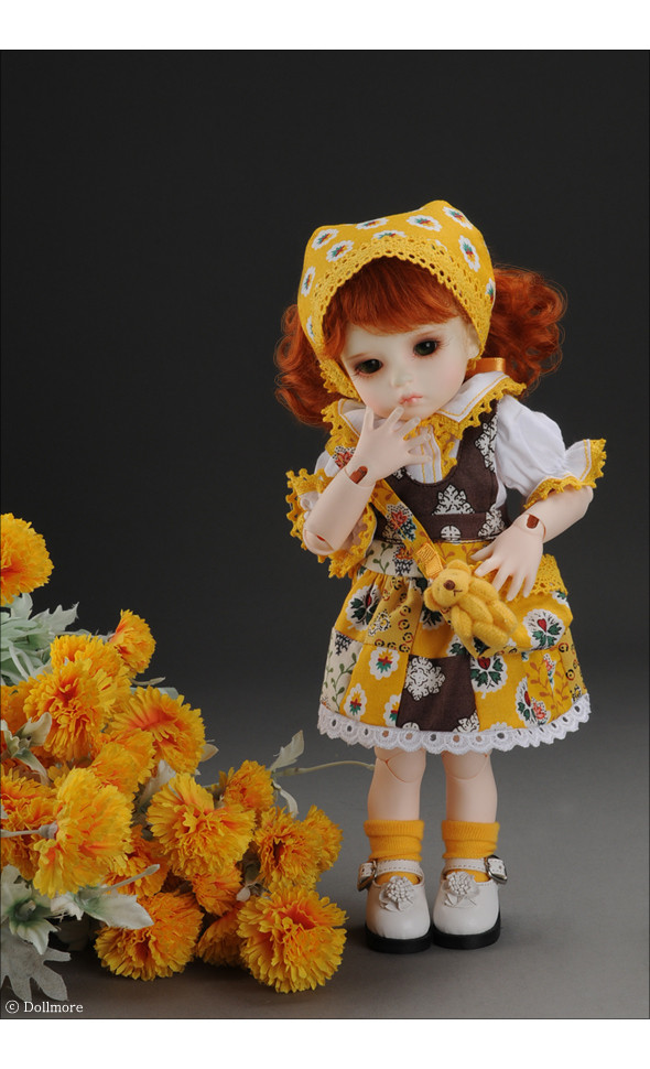 Dear Doll Size - Cute Mohana Dress Set (Yellow)[K7]