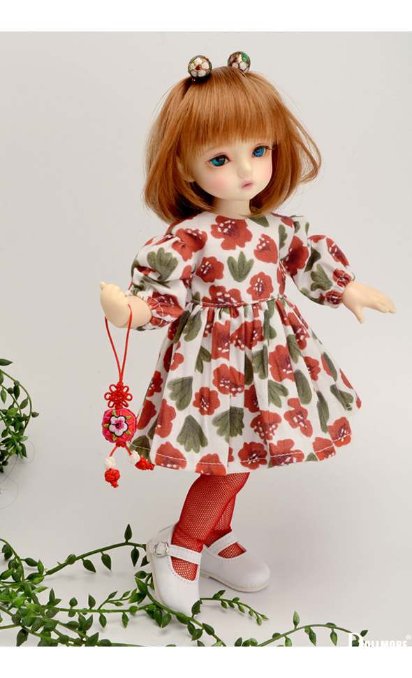 Dear Doll Size - FMB Dress(Red Flower)[K6-6-1]