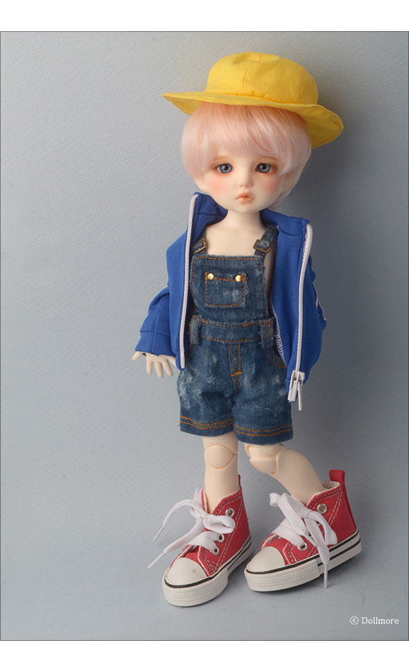 Dear Doll Size - Mayya Washed Out Style Overalls Pants (Blue)