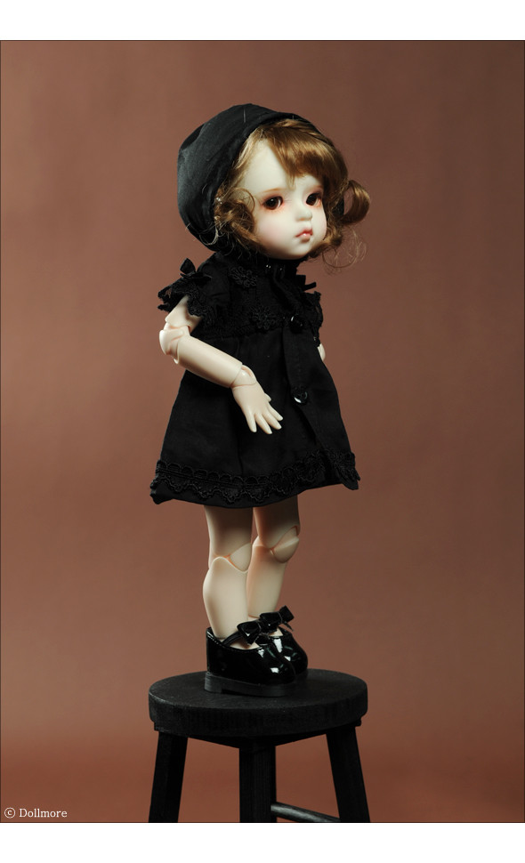 Dear Doll Size - Vanilla Race Hood Blouse (Black)