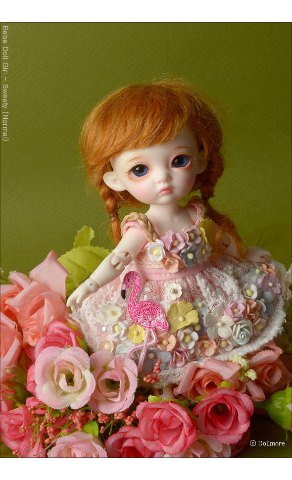 Bebe Doll Size - Flamingo Flowers Dress (Pink)
