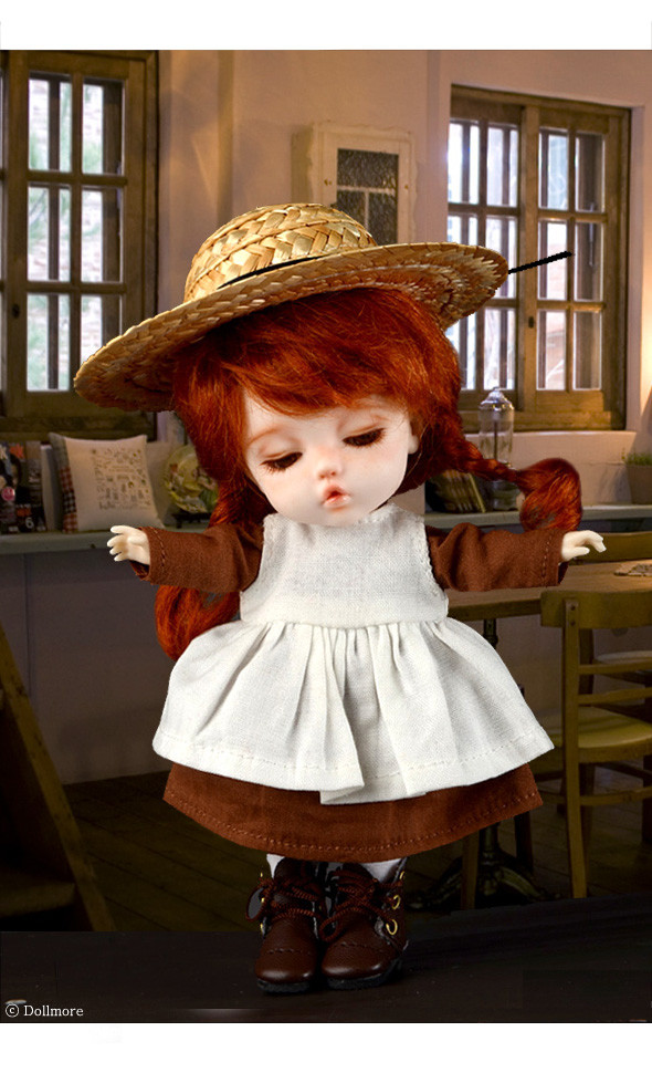Bebe Doll Size - Like Anne Dress Set  (Brown)