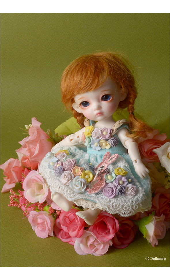 Bebe Doll Size - Rabbit Flowers Dress (Mint)
