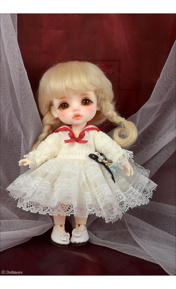 Bebe Doll Size - Serasera Dress Set (Red+Cream)