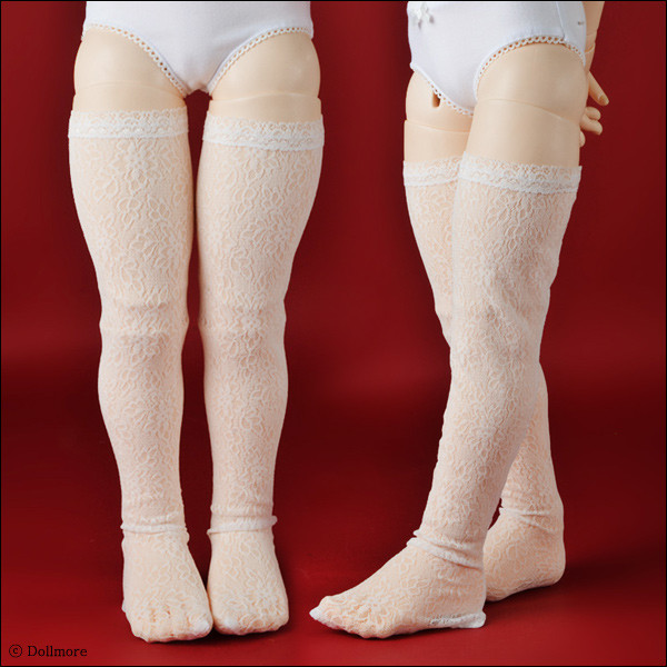 Lusion Doll Size - Chryffle Band Stockings (White)[E5]