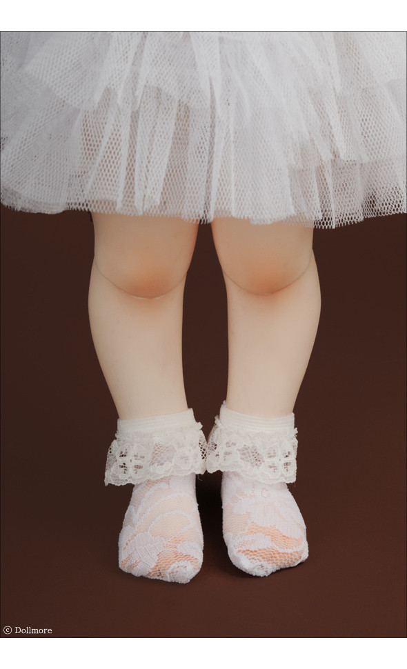Mokashura Size - Bada lace Socks (White)