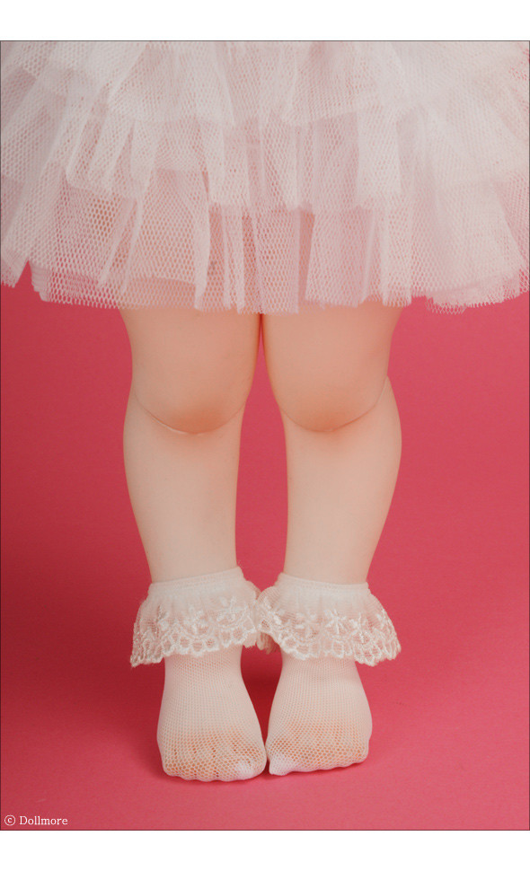Mokashura Size - Galra lace Socks (White)