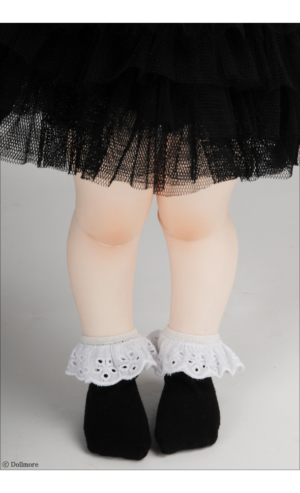 Mokashura Size - Maza lace Socks (Black)