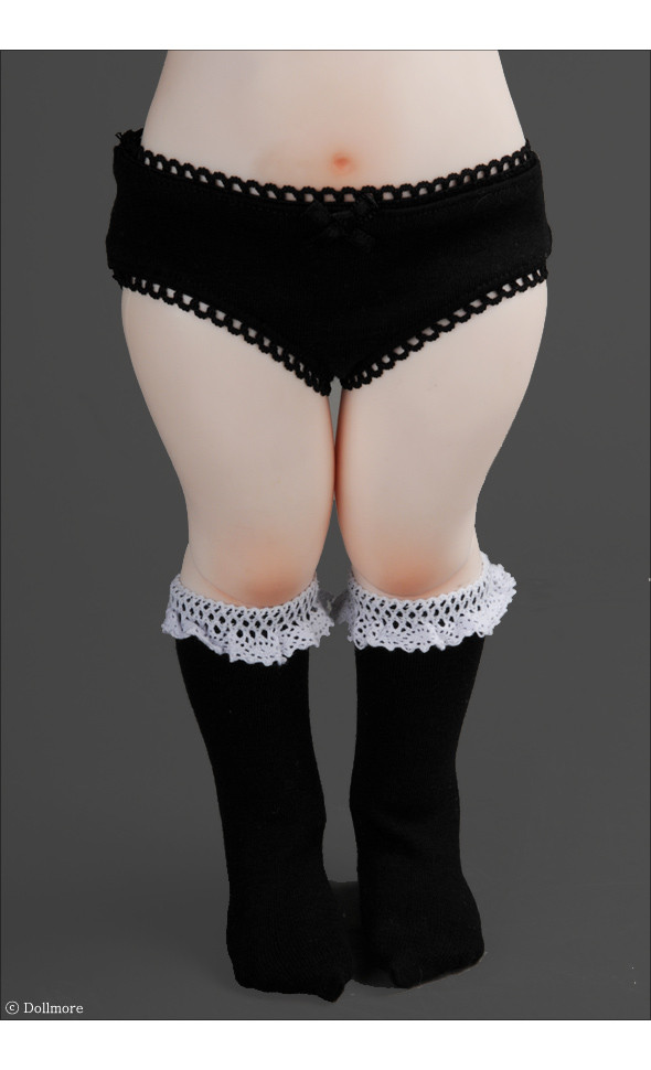 Mokashura Size - Ponyo Knee Socks (Black)