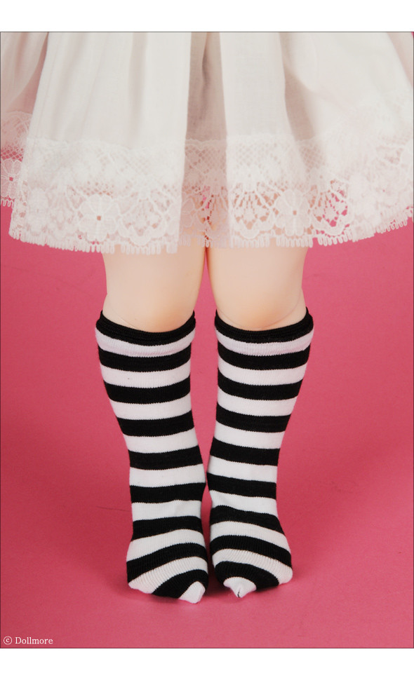 Mokashura Size - Smart Knee Socks (Striped)