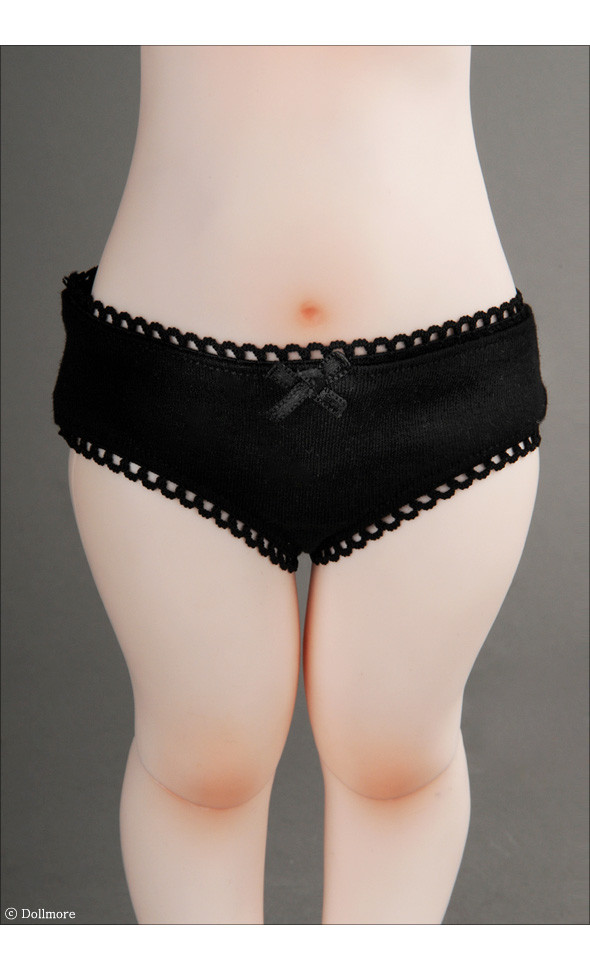 Mokashura Size - Simple Triangle GIRL Panties (Black)