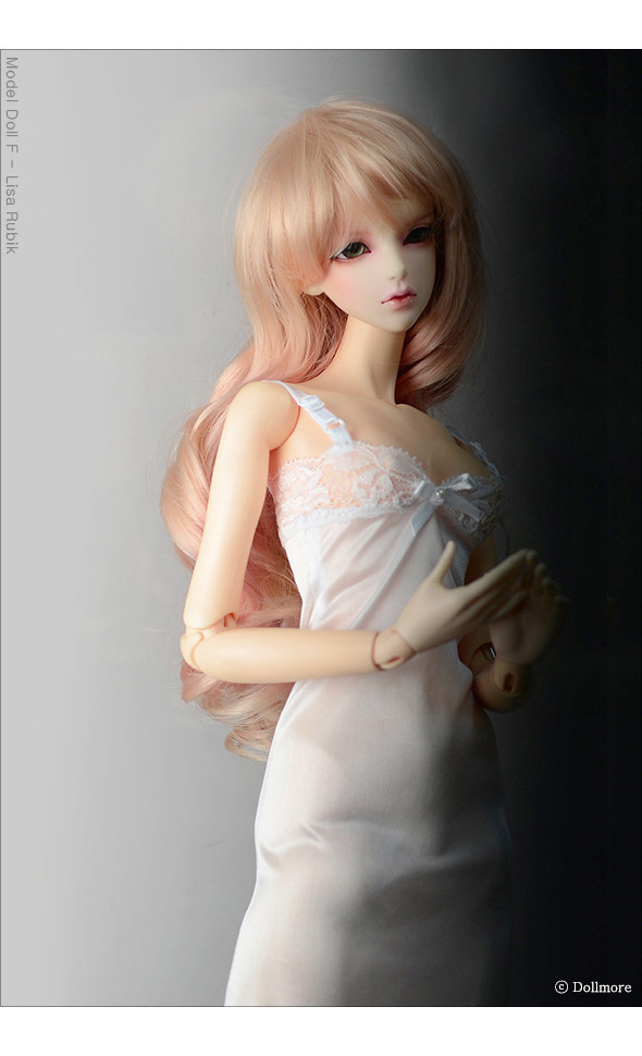 Model doll size - Long Slim Line Slip (White)
