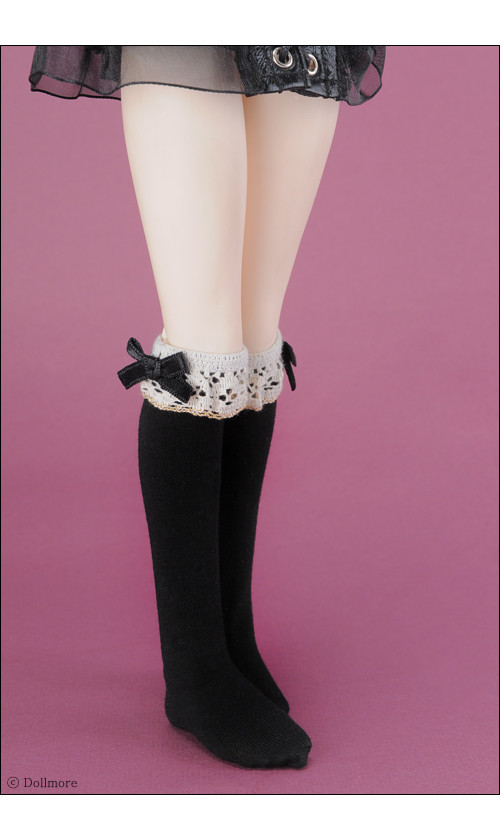 MSD - Lacy Girl Knee Stocking (Black)