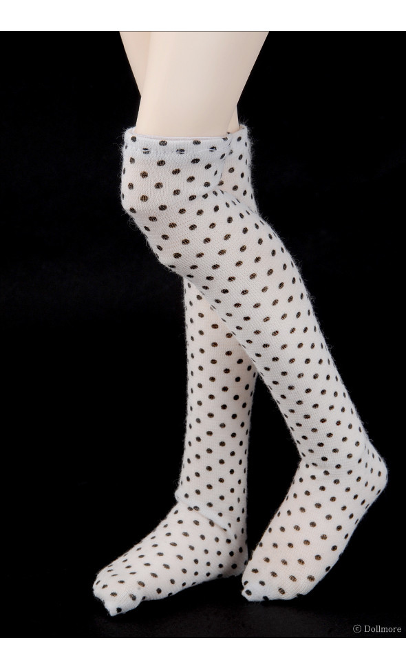 MSD - Dot Knee Stocking (White)