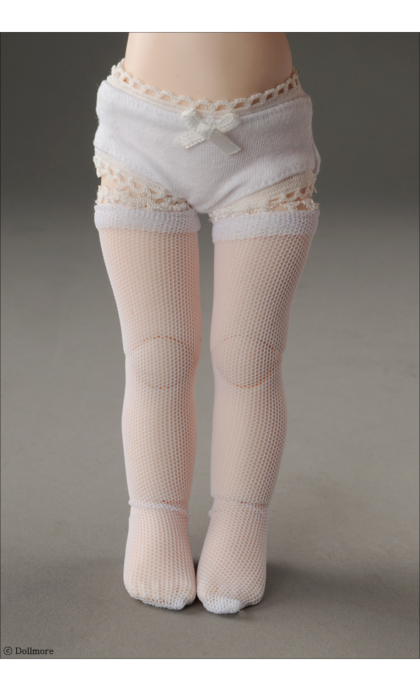 Dear Doll Size - Chom Chom Band Stocking (White)