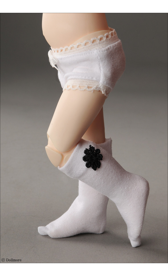 Dear Doll Size - Flower Smart Knee Socks (White)[K8-3-2]