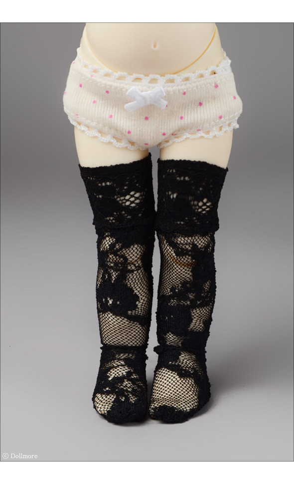 Dear Doll Size - Lace Fanta Band Stocking (Black)