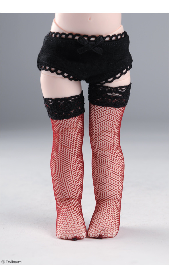Dear Doll Size - Net Band Stocking (Red)