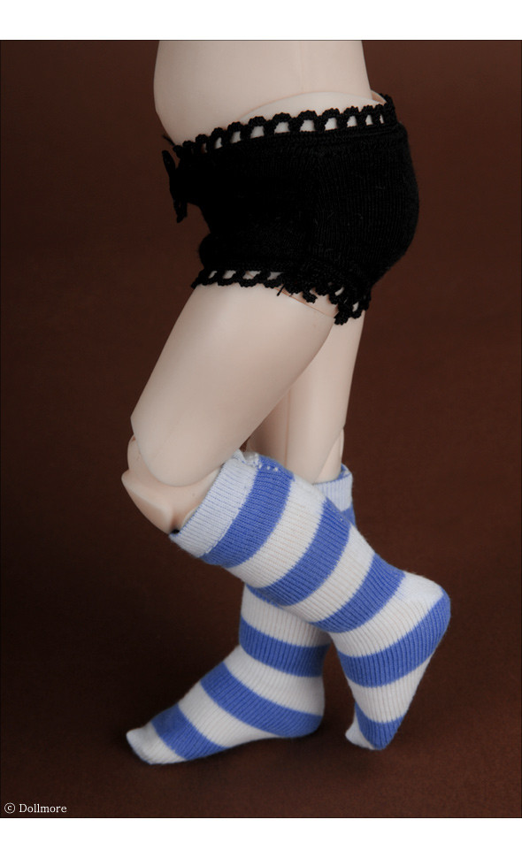 Dear Doll Size - SMK Striped Knee Socks (Aqua Blue)