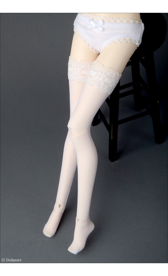 16 inch Fashion Doll Size - Net Band Stocking (White)
