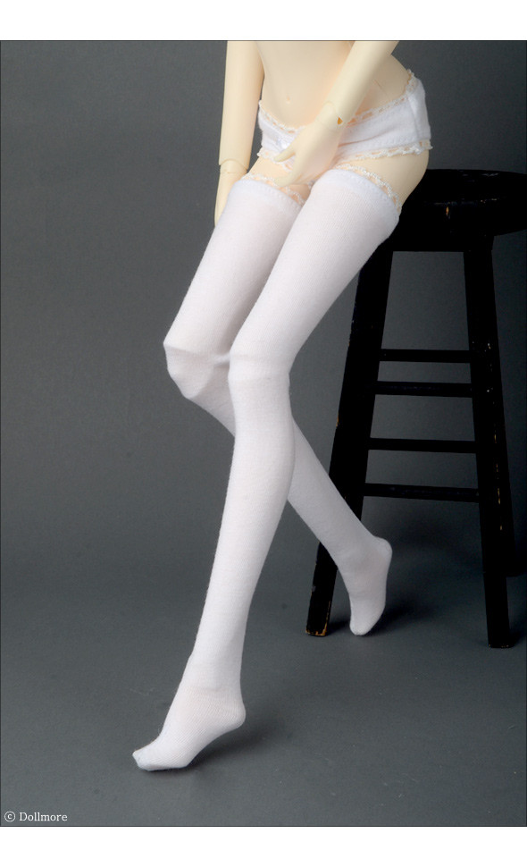 16 inch Fashion Doll Size - Spandex Band Stockings (White)