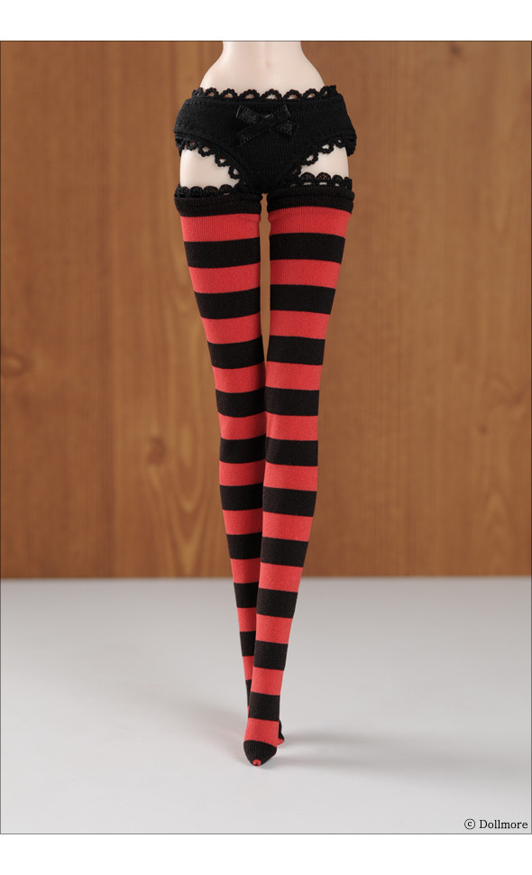 12 inch Size - Striped Stocking (B & Red)