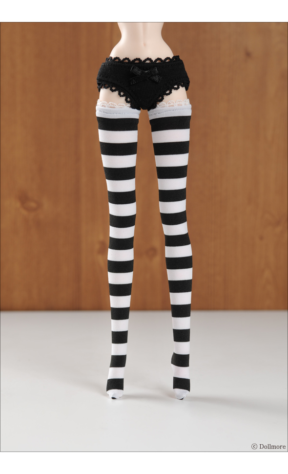 12 inch Size - Striped Stocking (B & White)