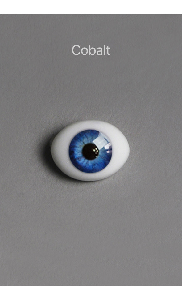 6mm Oval Flat Real Glass Eyes (Cobalt)