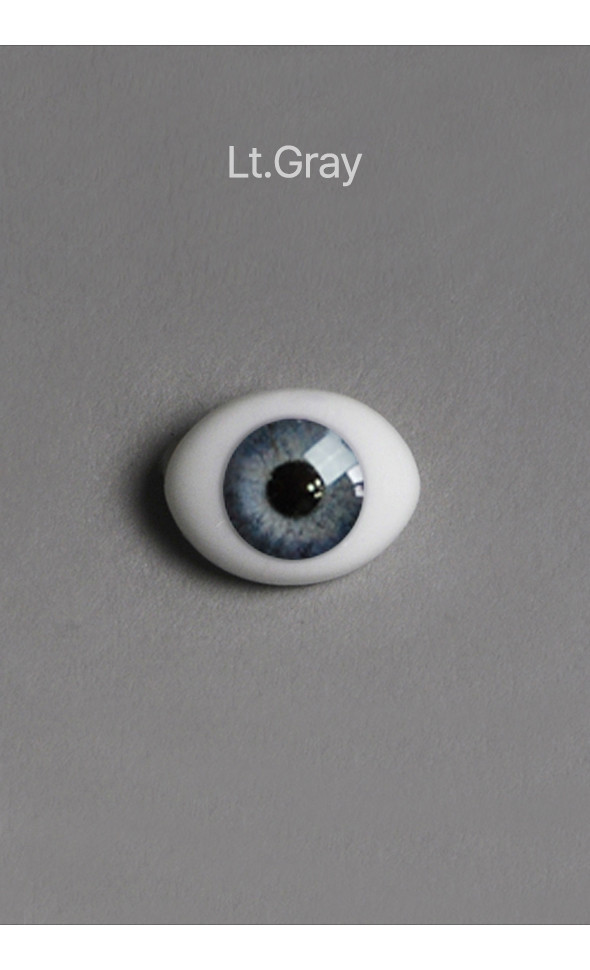 6mm Oval Flat Real Glass Eyes (Lt.Gray)