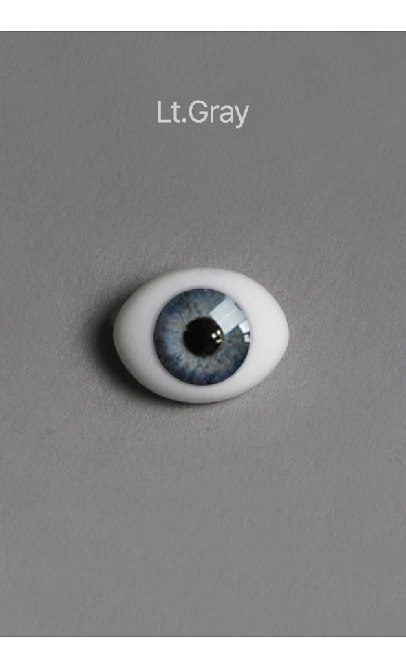 6mm Oval Flat Real Glass Eyes (Lt.Gray)