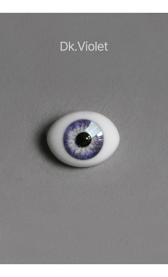 6mm Oval Flat Real Glass Eyes (Dk.Violet)