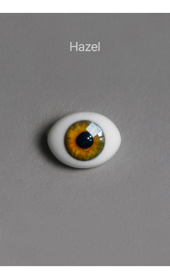 6mm Oval Flat Real Glass Eyes (Hazel)