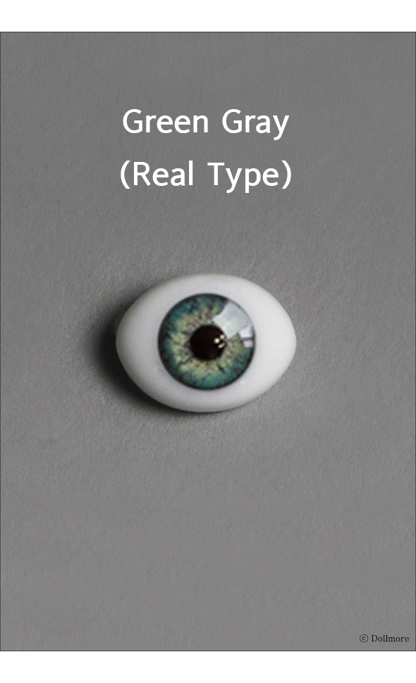 10mm Oval Real Type PaperWeight Glass Eyes - Green Gray (Real Type)[N7-2-6]