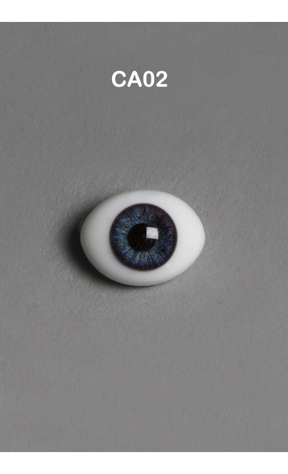 14mm - Classic PB Flat Oval Glass Eyes (CA02)[N5-2-6]