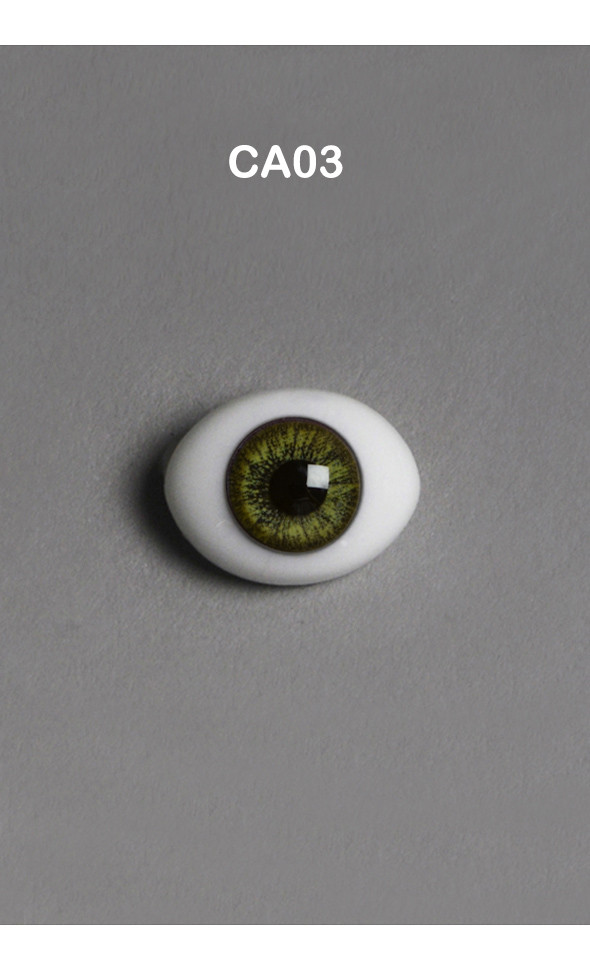 14mm - Classic PB Flat Oval Glass Eyes (CA03)[N5-2-6]