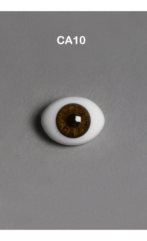 14mm - Classic PB Flat Oval Glass Eyes (CA10)[N5-2-6]