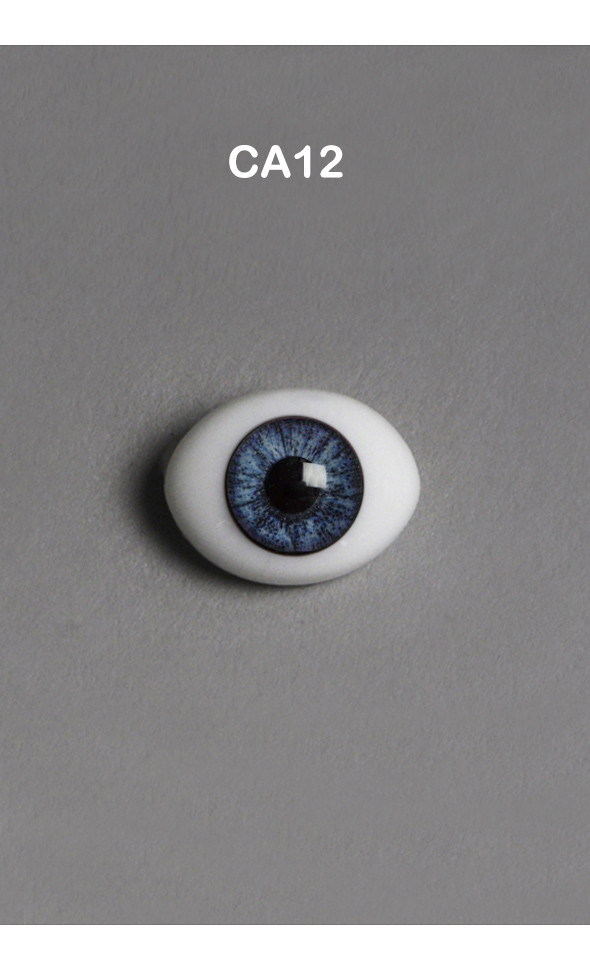 14mm - Classic PB Flat Oval Glass Eyes (CA12)[N5-2-6]