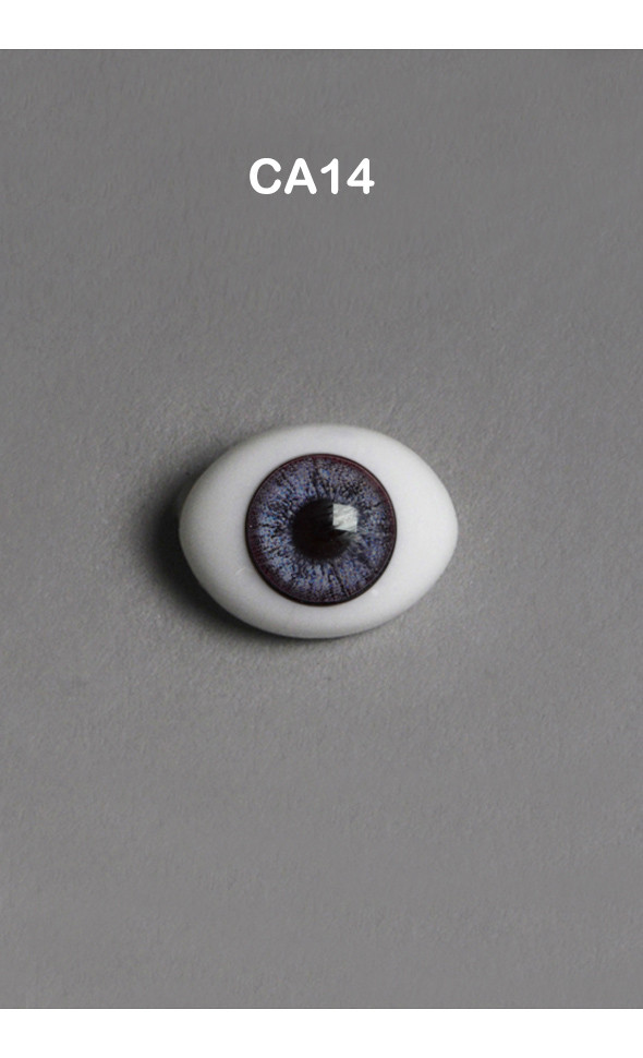 14mm - Classic PB Flat Oval Glass Eyes (CA14)[N5-2-6]
