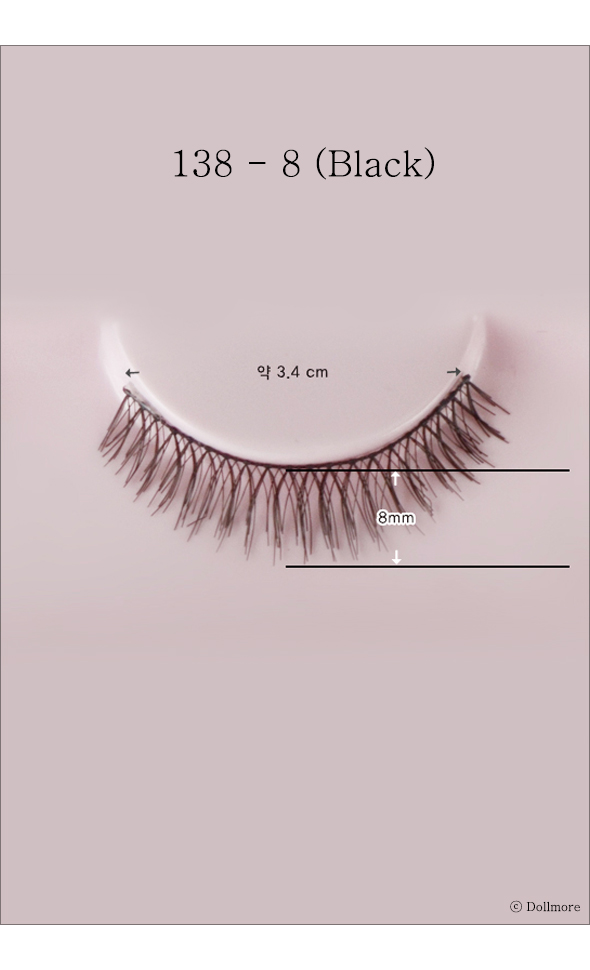 Eyelashes for dolls - 138 - 8 (Black)